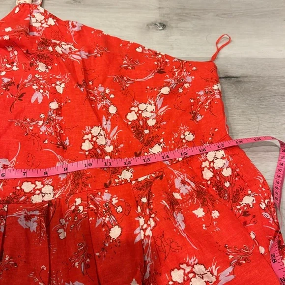 Free People NWOT Floral One Shoulder lined Dress in a Linen/ Rayon blend. - Picture 5 of 6